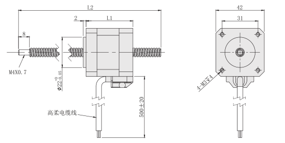 贯通轴式42丝杆91抖音APP下载外形尺寸图